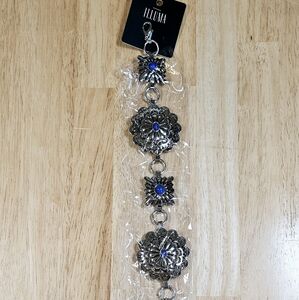 Silver and Blue Women's Belt